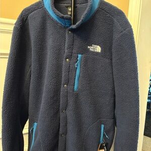 The North Face Men's Parkview Fleece Full Button XXL Color Navy Blue New